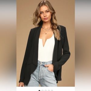 Lulu’s Miss Punctuality Black Lightweight Blazer